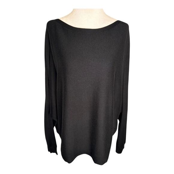 NEW Lauren Ralph Lauren Women’s XL Black Cotton-Blend Dolman-Sleeve‎ Sweater NWT - Picture 1 of 8